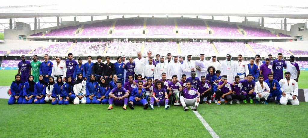 On The Sidelines Of Al Dhafra Match The Boss's Stars Congratulate The Champions Of Jiujitsu And Athletics