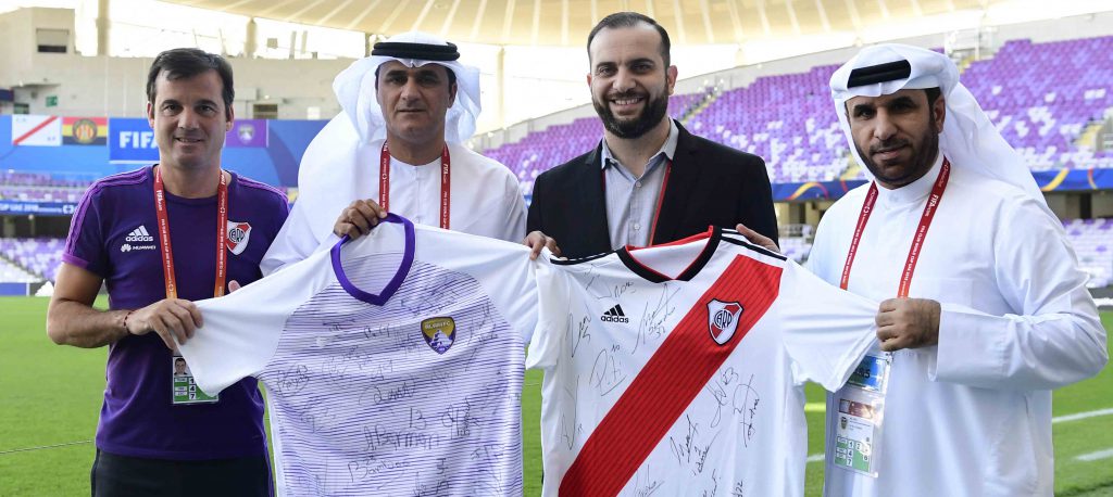 Exchanged Gifts with River Plate Team Manager.. Al Sahbani: The Selection of Purple Kit by the Copa Libertadores Champs was Delightful