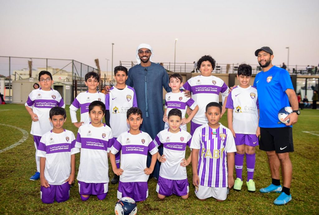 Experienced the Best Moments with the High-Moral Standing Ainawi Star Player.. Khaled Eisa Surprises the Players of Al Ain Private Club Academy at Al Forsan Resort in Abu Dhabi